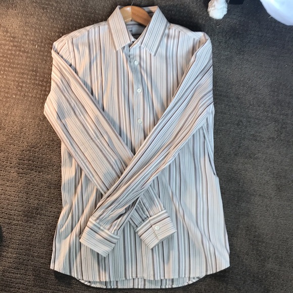 Prada Striped Dress Shirt Men’s 42 and 16.5 - Picture 2 of 9